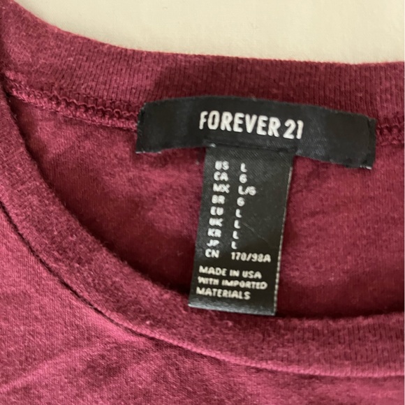 Crop tee-burgandy color - Picture 3 of 3